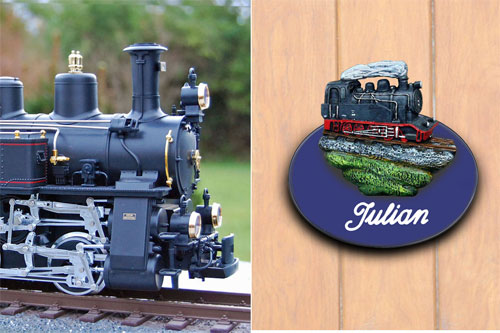 Namensschild Eisenbahn tiefblau Artelith 126-5233